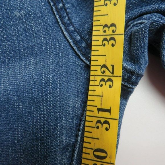 Crazy Train Whiskered Flare Leg Jeans Size 7 Medium Wash Blue Denim 31X32.5 - Picture 10 of 10